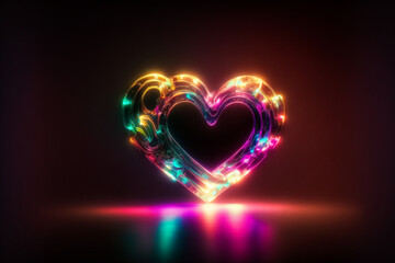 Wall Mural - Valentine love heart background Generative AI