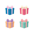 Gift concept, gift box set on a white isolated background. Gift icon.