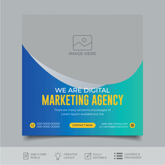 Wall Mural - Digital marketing social media post design template