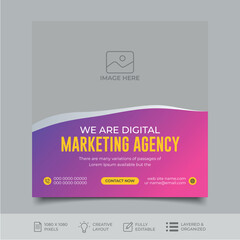 Wall Mural - Digital marketing social media post design template