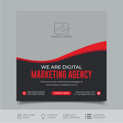 Wall Mural - Digital marketing social media post design template