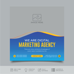 Wall Mural - Digital marketing social media post design template