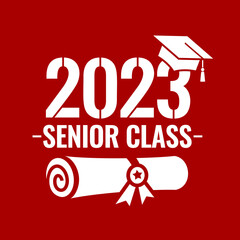 Wall Mural - Senior class 2023 graduation icon