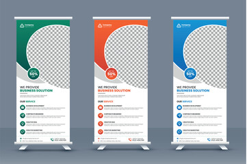 Wall Mural - Business roll up banner stand template design