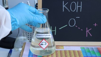 Poster - potassium hydroxide in glass