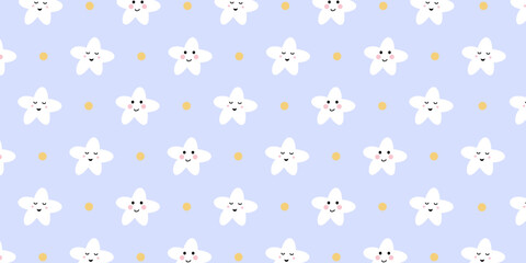 Poster - Simple star character illustration pattern for childish background design