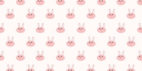 Poster - Abstract pink bunny pattern for background. Cute rabbit illustration for fabric and print pattern
