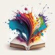 © Matthew - Reading Colors your Life - A book exploding forth colors, Illustration, paint, rainbow colors, learning, art, school