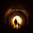 child in a near-death experience Light at the end of the tunnel GENERATIVE AI, GENERATIVE, AI,