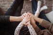 © alenazamotaeva - The hands of mom, dad and daughter hug each other 4316.