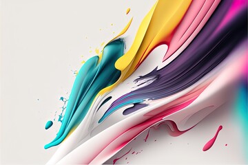 Wall Mural - Abstract colorful bright pastel colors liquid acrylic pain motion flow and paint drops. Business background template