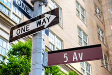 One Way And Fifth Avenue Sign