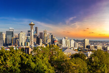 Seattle Cityscape And Space Needle