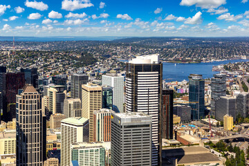 Canvas Print - Aerial view of Seattle, USA