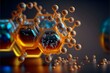 © Tarun - Chemical compounds and molecules 3D illustration. Science and biochemical molecular structure at nano scale