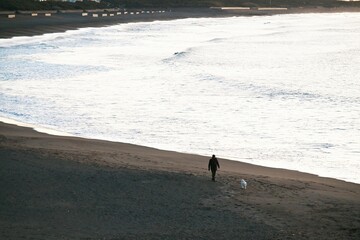 Sticker - Sunrise scene on the beach at dawn in winter. Natural background material.