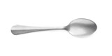 Fototapeta Na ścianę - New clean shiny spoon isolated on white, top view