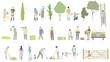 © まこと - Architectural farming handwriting peoples illustrations are great for design and architecture presentations