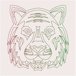 tiger head line drawing logo