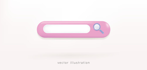 Wall Mural - search bar template for website. navigation search for browser. realistic 3d arrow, cursor. pastel s
