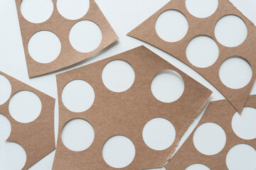 Wall Mural - cardboard shapes with round holes