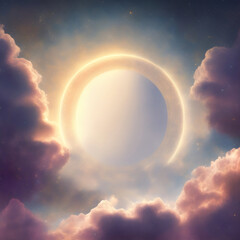 Wall Mural - Generative AI: Beautiful sky and clouds in soft pastel color. Soft cloud in the sky background