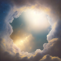 Wall Mural - Generative AI: Beautiful sky and clouds in soft pastel color. Soft cloud in the sky background