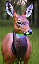 Roe Deer In The Grass Created With Generative AI Technology Created With Generative AI Technology