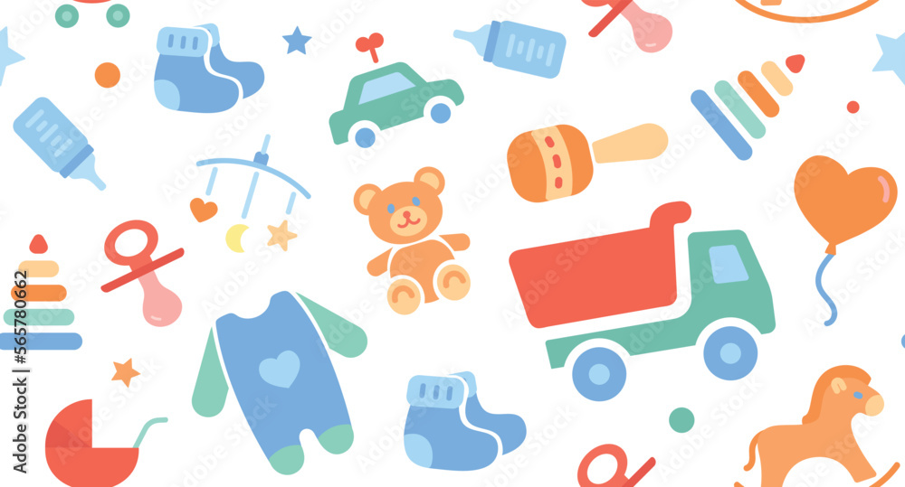 Child color seamless pattern. Repeating design element for printing on ...