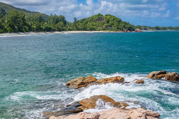 Wall Mural - Wild Grand Anse beach on the Praslin island in Seychelles