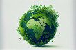 illustration of earth day banner, for environment safety celebration. AI