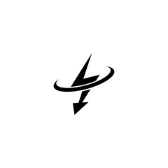 Poster - Lightning bolt logo. Flash Power Battery Logo icon isolated on white background