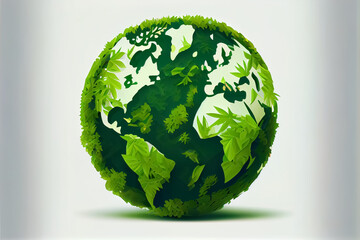 illustration of earth day banner, for environment safety celebration. AI