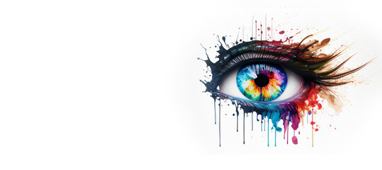 Poster - Human Eye with Strokes of Paint