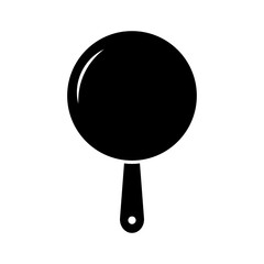 frying pan silhouette icon. cooking utensil. vector.