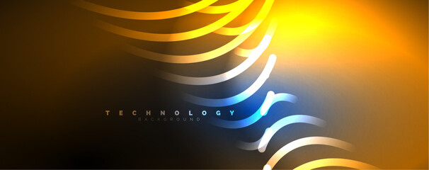 Aufkleber - Light beams, neon lines abstract background. Vector Illustration For Wallpaper, Banner, Background, Card, Book Illustration, landing page