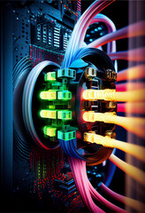 Poster - network cables connected to a network