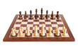 © Kaspars Grinvalds - Set of wooden chessboard with chess pieces isolated on white background