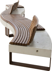 Poster - Isolated PNG cutout of a modern wooden street bench on a transparent background, ideal for photobashing, matte-painting, concept art