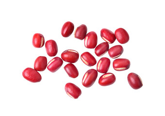 Wall Mural - Azuki Bean or Red Bean Seeds Top View on transparent png