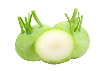 Wall Mural - Kohlrabi isolated on transparent png