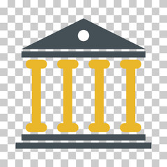 Building university architecture icon, museum roman symbol, flat design vector illustration
