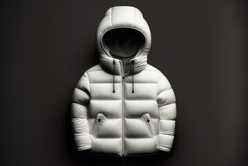 Wall Mural - White puffer jacket mockup on a minimalistic background. Generative AI.