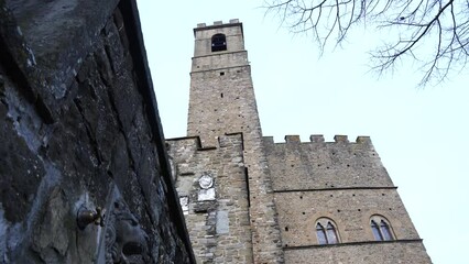 Poster - Façade of Poppi Castle, medieval building formerly the property of the noble Guidi family, built in 13th century, province of Arezzo, Tuscany region, Italy