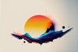 © Merilno - Un résumé et minimaliste avec un lever de soleil et un fond blanc. Idéal comme fond d'écran.