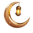 © Xvector - Golden moon and islamic lantern cutout