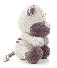 Canvas Print - Knitted white tiger.