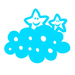 Wall Mural - doodle cloud cartoon