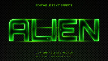 Wall Mural - alien monster neon glow 3D Editable text Effect Style