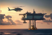 A Helicopter On Top Of A Offshore Oil-platform Tran _2.jpg